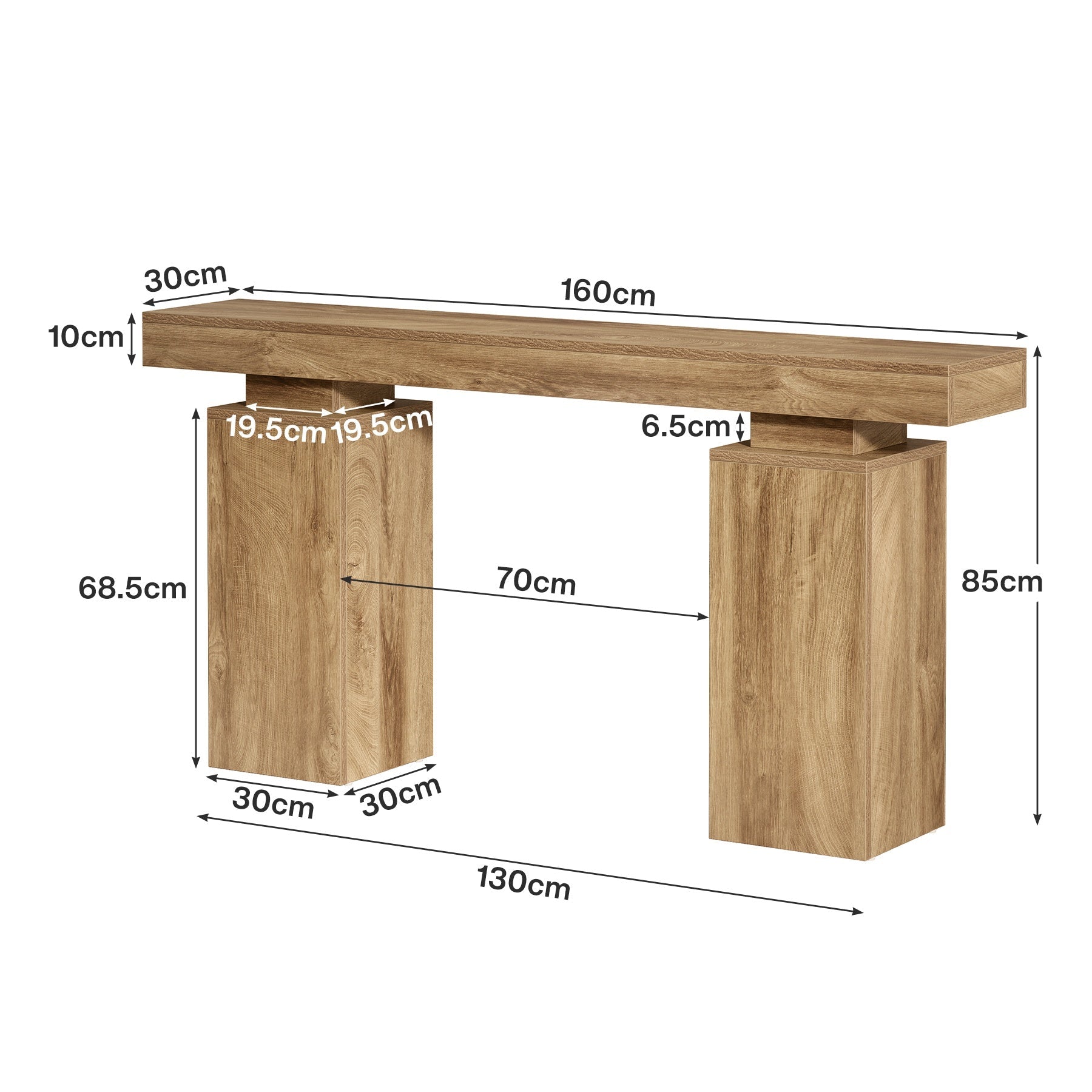 Stolik konsolowy 160 cm w stylu farmhouse – stolik za sofę do przedpokoju i salonu