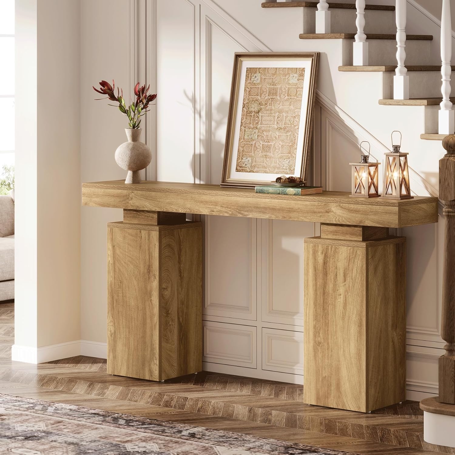 Stolik konsolowy 160 cm w stylu farmhouse – stolik za sofę do przedpokoju i salonu