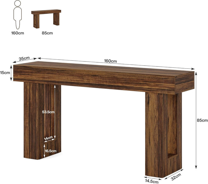Stolik konsolowy 160 cm w stylu farmhouse – stolik za sofę do przedpokoju i salonu