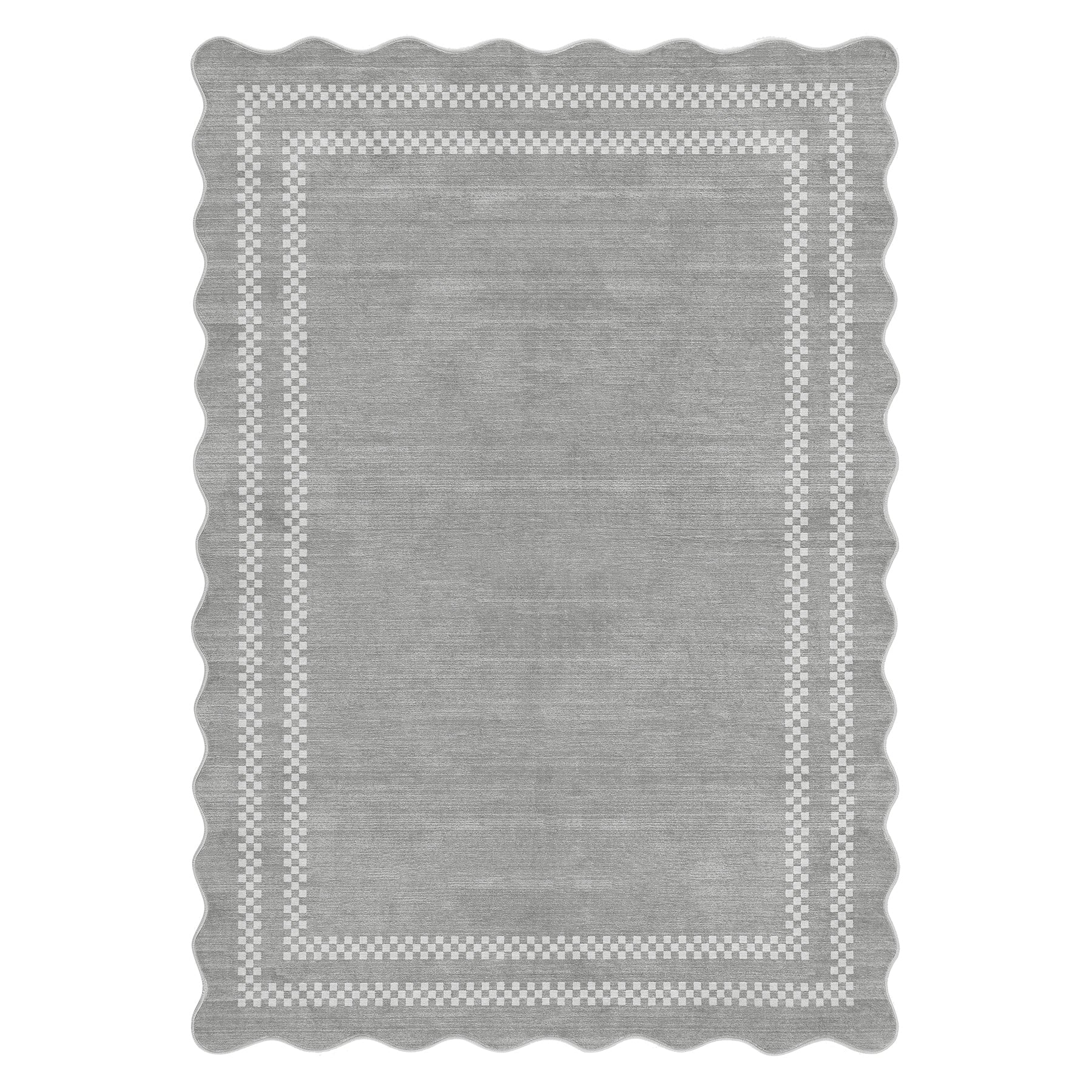 Minimalistyczny dywan geometryczny z falowanym brzegiem, 160 x 230 cm / 200 x 300 cm, dywan z falbanką, zmywalny