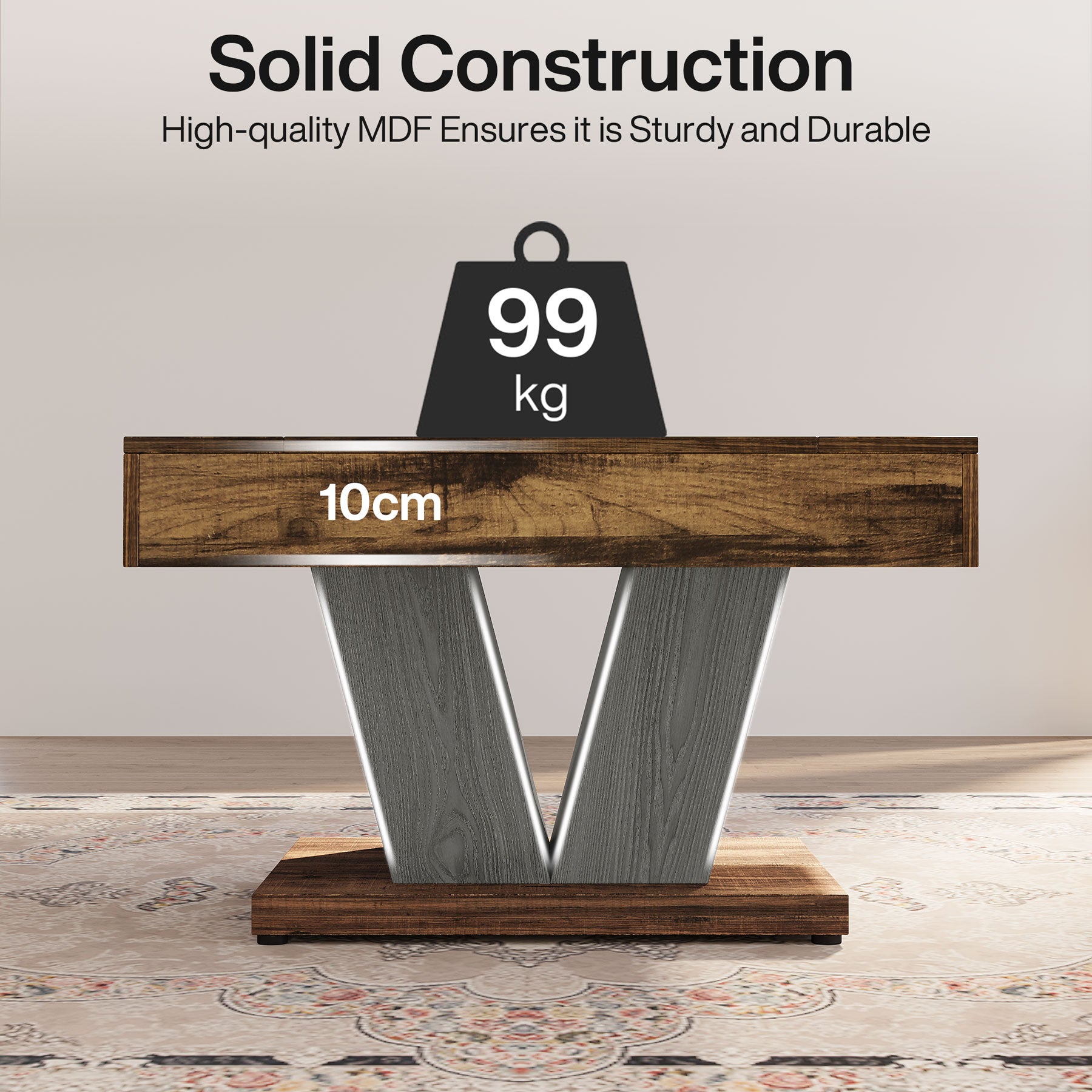 Kwadratowy stolik kawowy 80 cm – centralny stolik do salonu