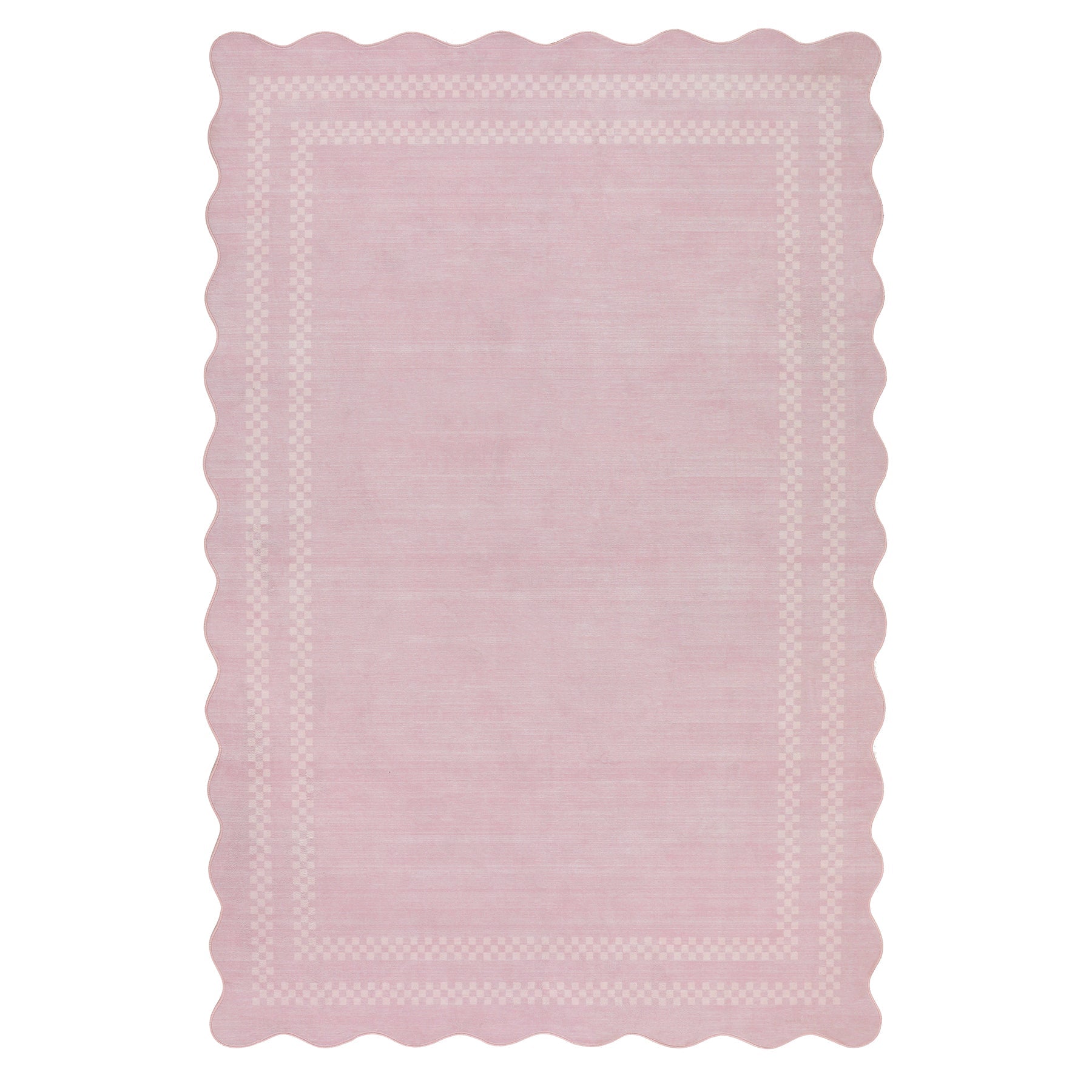 Minimalistyczny dywan geometryczny z falowanym brzegiem, 160 x 230 cm / 200 x 300 cm, dywan z falbanką, zmywalny