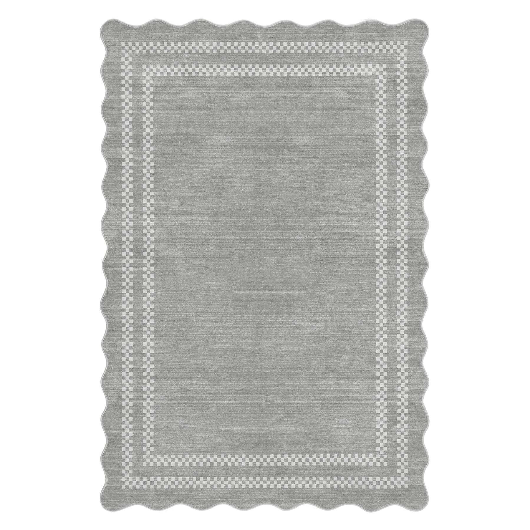 Minimalistyczny dywan geometryczny z falowanym brzegiem, 160 x 230 cm / 200 x 300 cm, dywan z falbanką, zmywalny