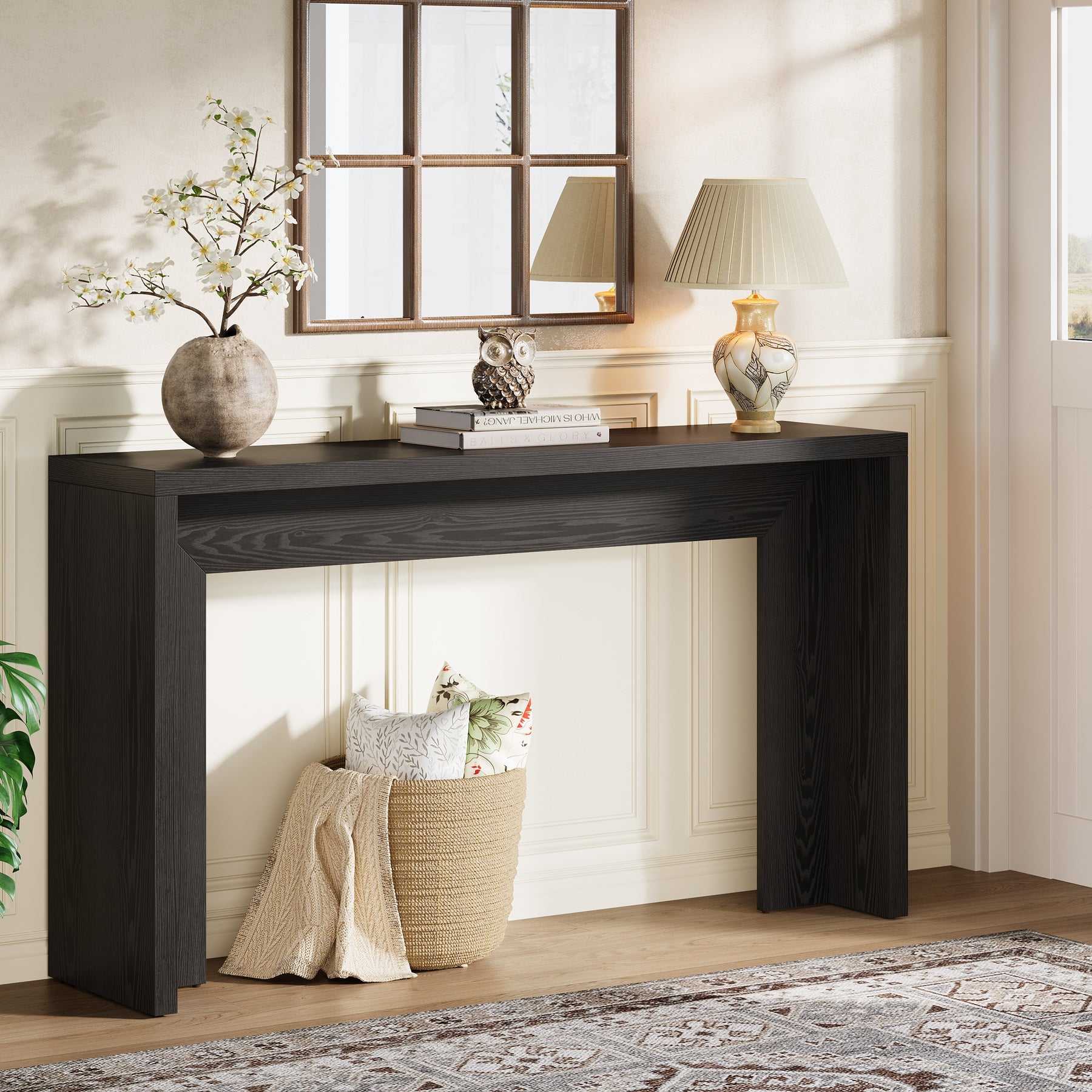 Stolik konsolowy 140 cm – stolik za sofę w stylu farmhouse, stolik do przedpokoju i salonu