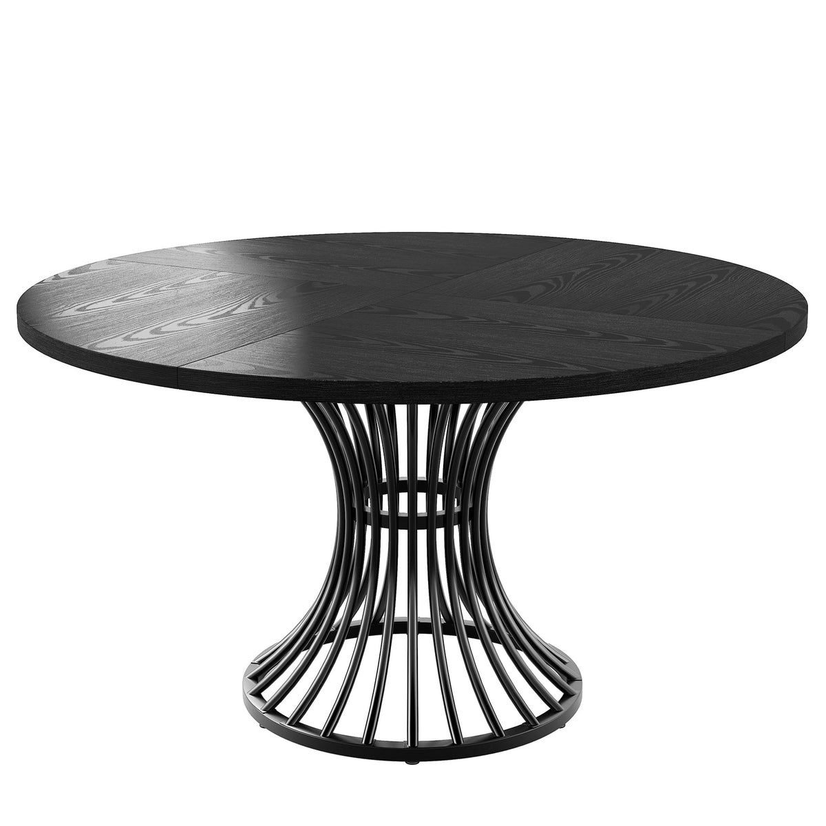 Okrągły stół jadalny 119 cm dla 4–6 osób – stół kuchenny w stylu farmhouse z metalową ramą