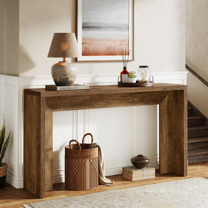 Stolik konsolowy 140 cm – stolik za sofę w stylu farmhouse, stolik do przedpokoju i salonu