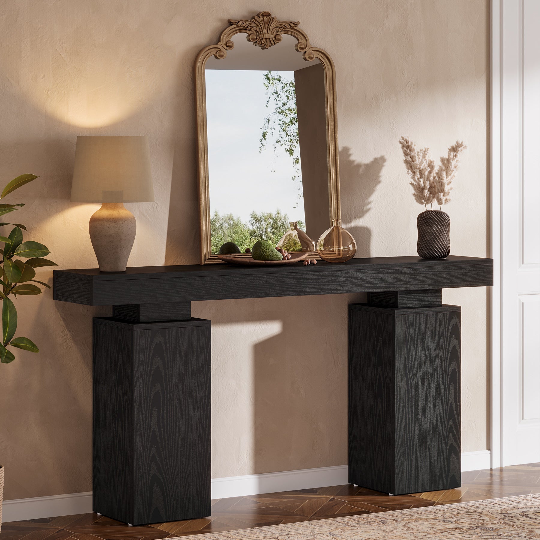 Stolik konsolowy 160 cm w stylu farmhouse – stolik za sofę do przedpokoju i salonu