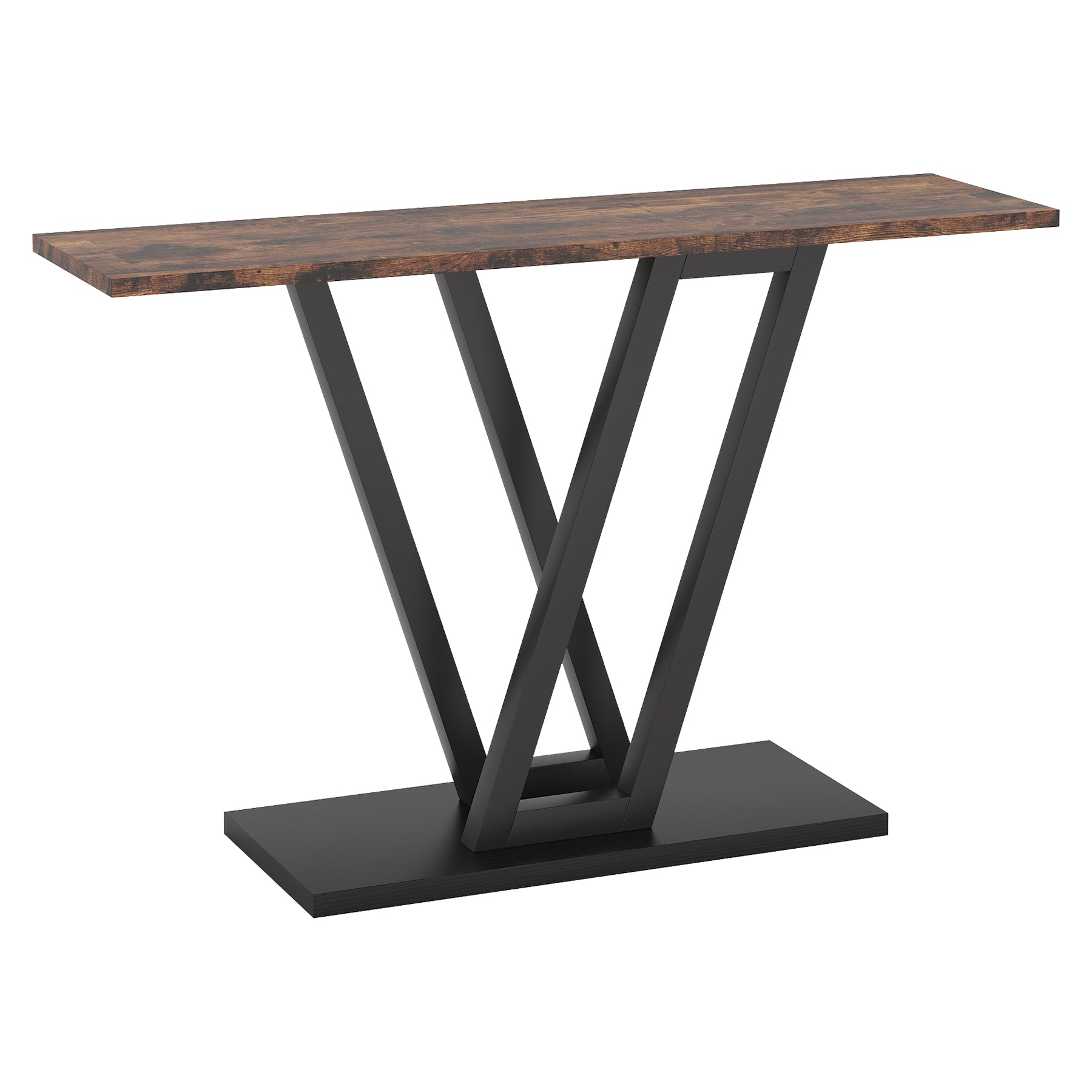 Stolik konsolowy 110 cm – wąski stolik do przedpokoju z metalową ramą do salonu i przedpokoju