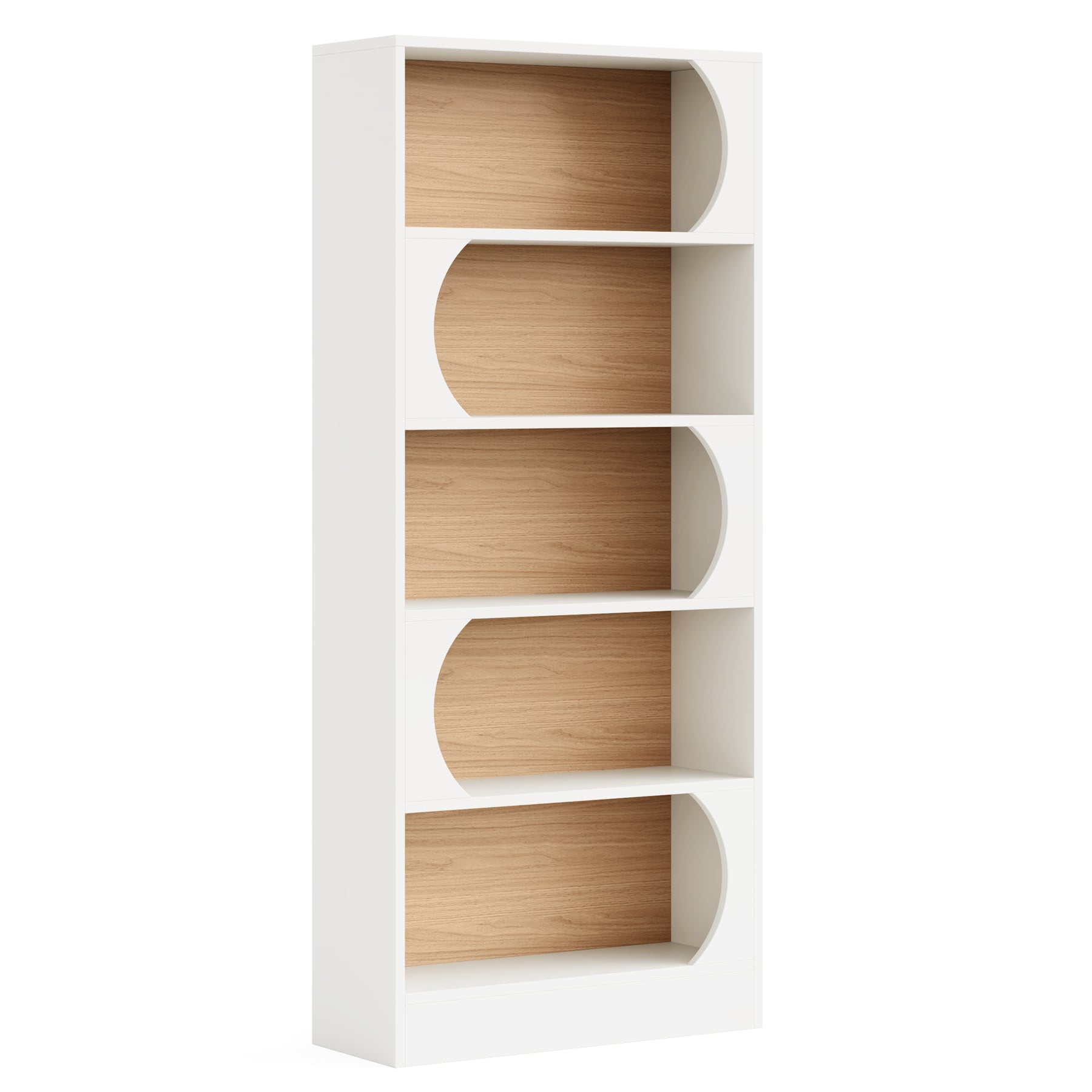 Nowoczesny 5-poziomowy regał na książki – wysokość 180 cm, wolnostojący design