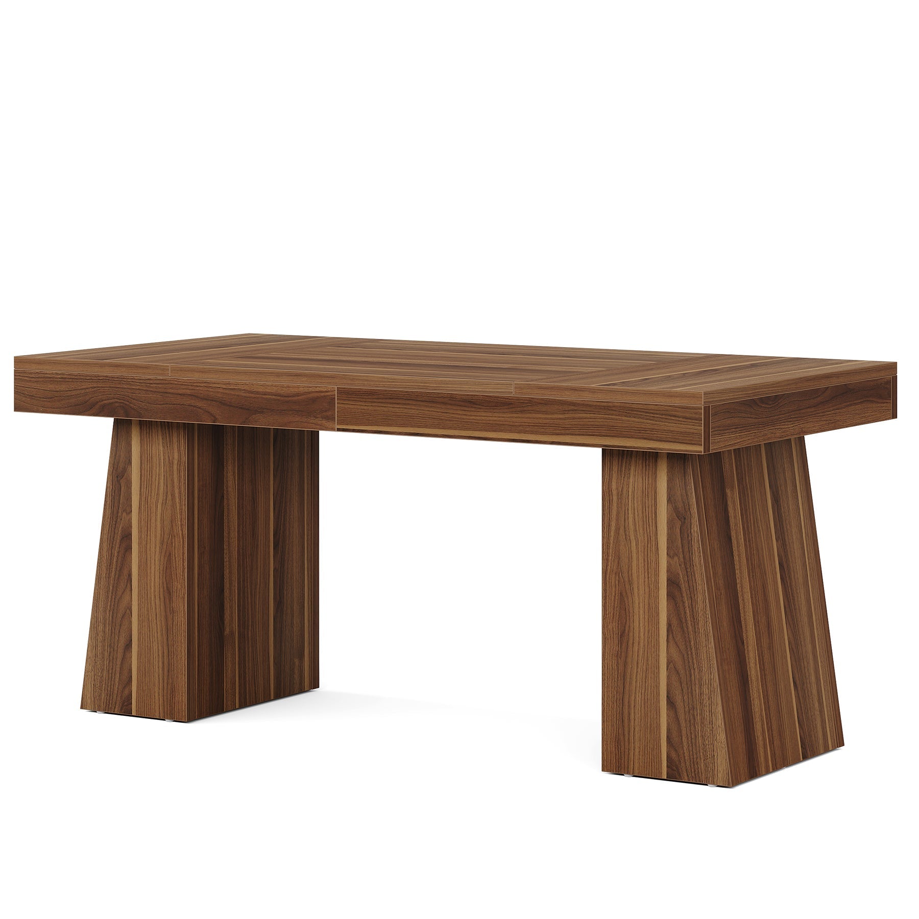 Biurko menedżerskie 140 cm – biurko komputerowe w stylu mid-century z podwójną trapezową podstawą