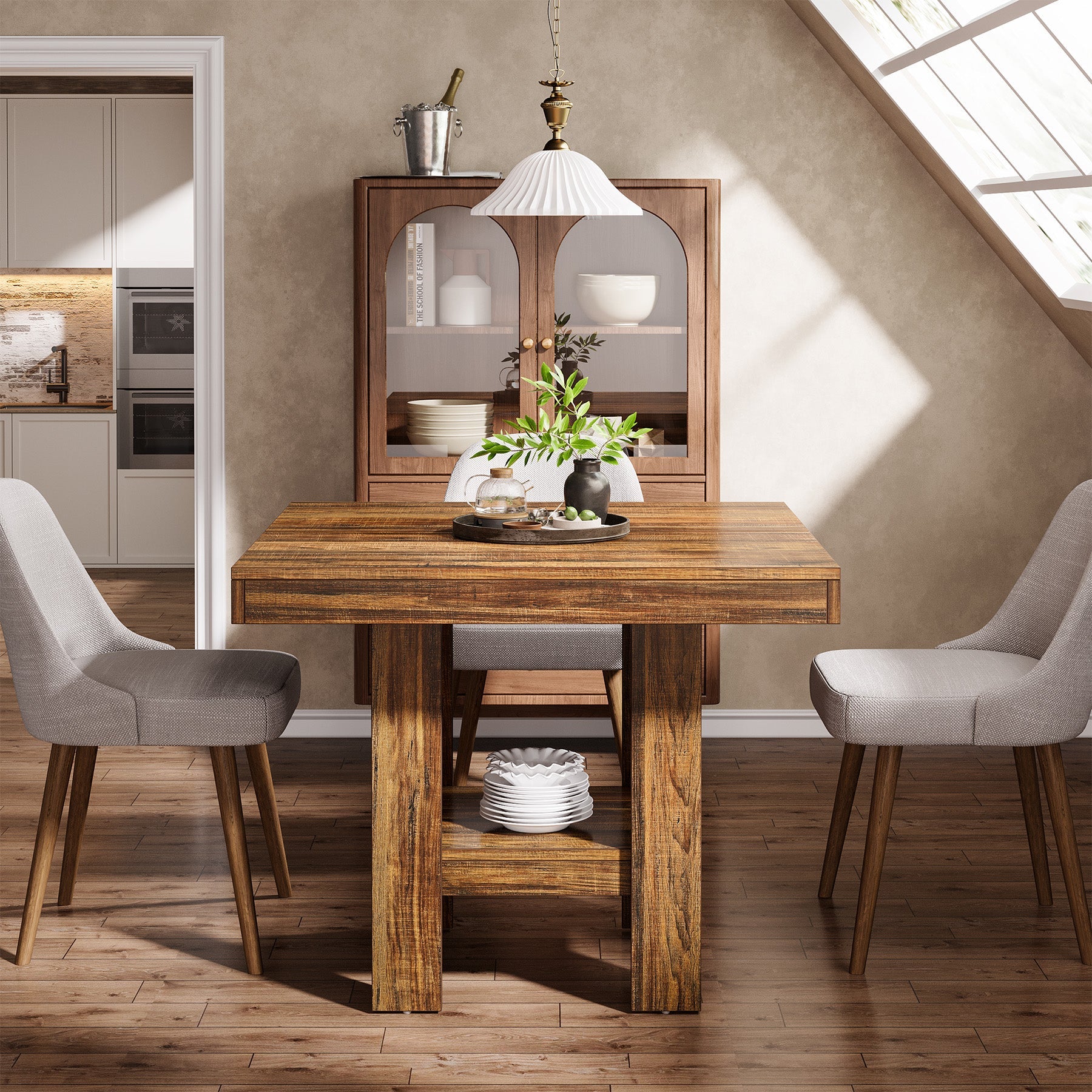 Kwadratowy stół jadalny 80 x 80 x 75 cm dla 2 osób – industrialny stół kuchenny do jadalni