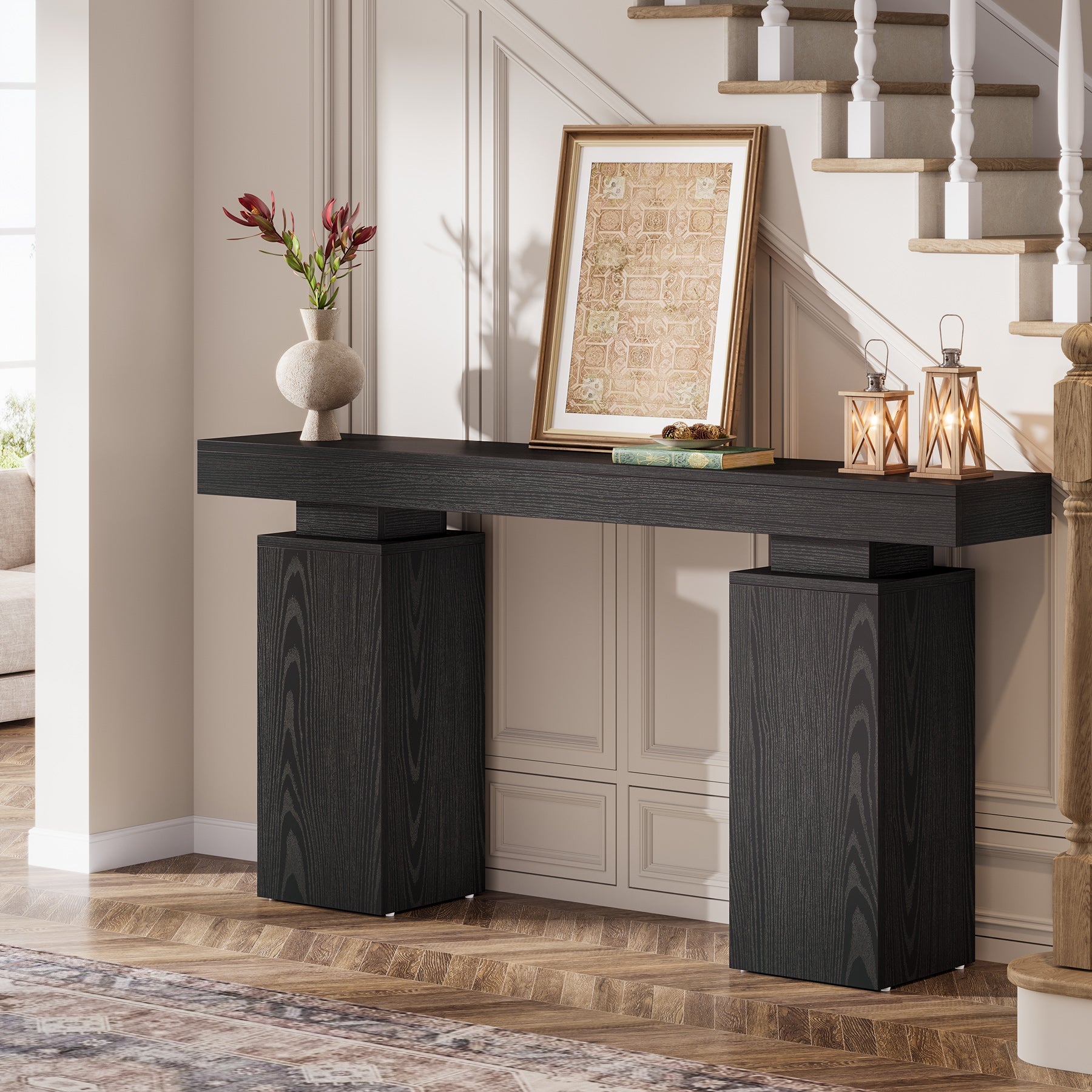Stolik konsolowy 160 cm w stylu farmhouse – stolik za sofę do przedpokoju i salonu