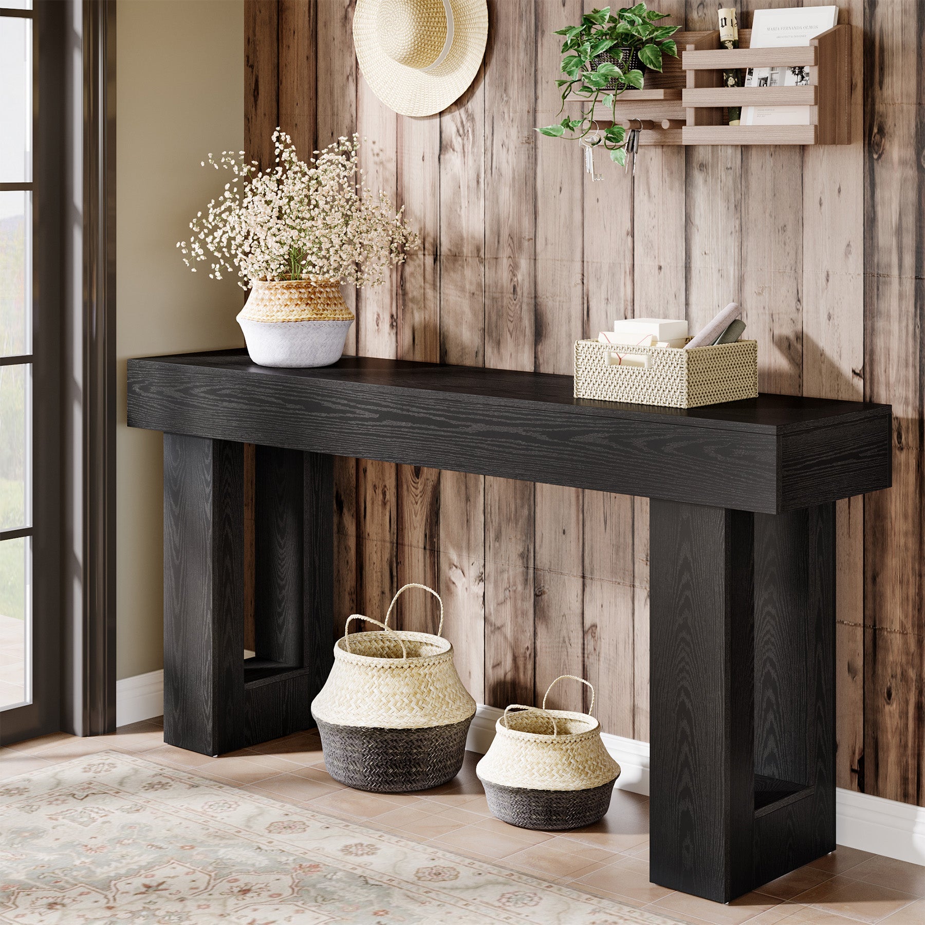 Stolik konsolowy 160 cm w stylu farmhouse – stolik za sofę do przedpokoju i salonu