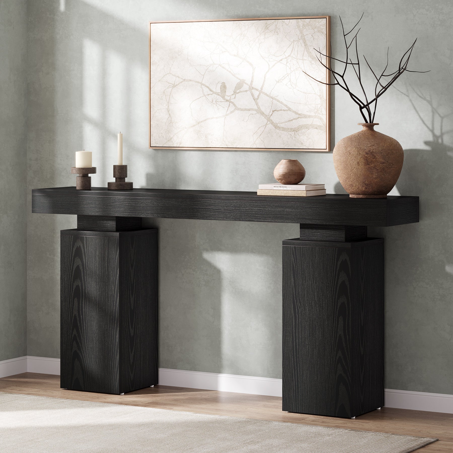 Stolik konsolowy 160 cm w stylu farmhouse – stolik za sofę do przedpokoju i salonu