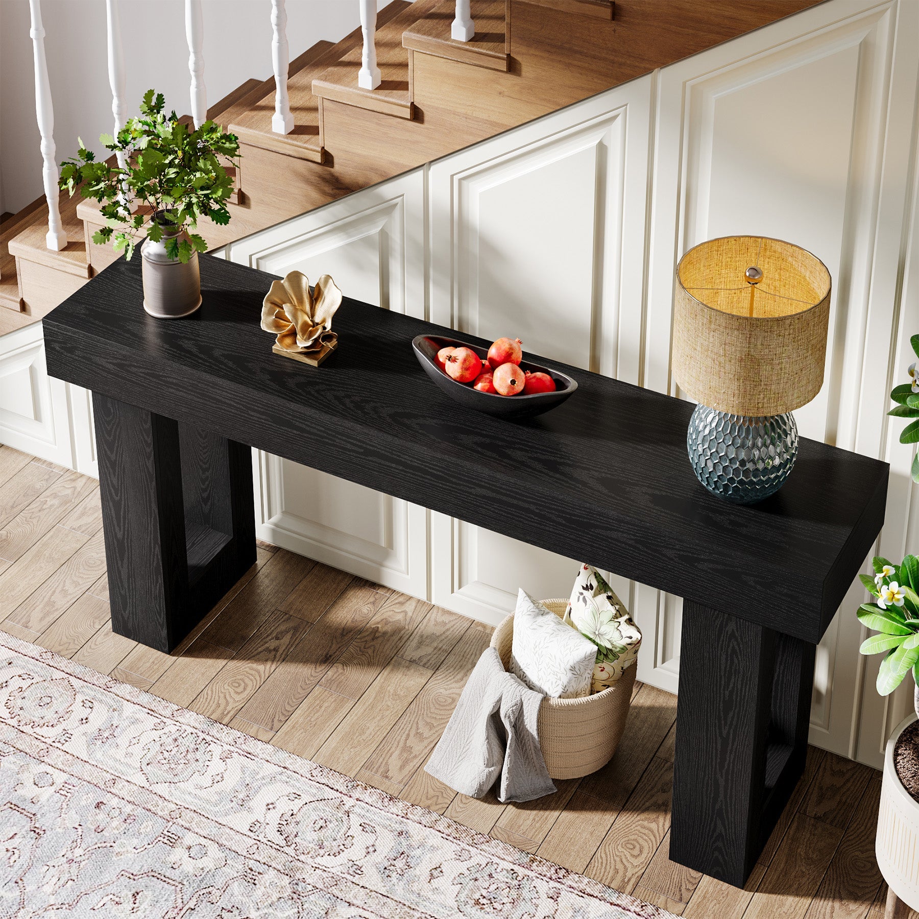 Stolik konsolowy 160 cm w stylu farmhouse – stolik za sofę do przedpokoju i salonu