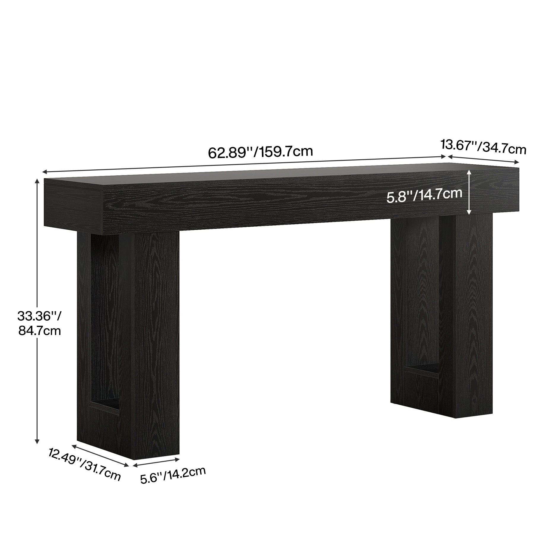 Stolik konsolowy 160 cm w stylu farmhouse – stolik za sofę do przedpokoju i salonu