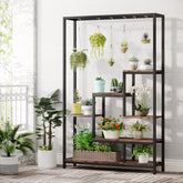 Stojak na rośliny 180 cm – 5-poziomowa półka na kwiaty i bonsai z haczykami w kształcie litery S do wnętrz 3