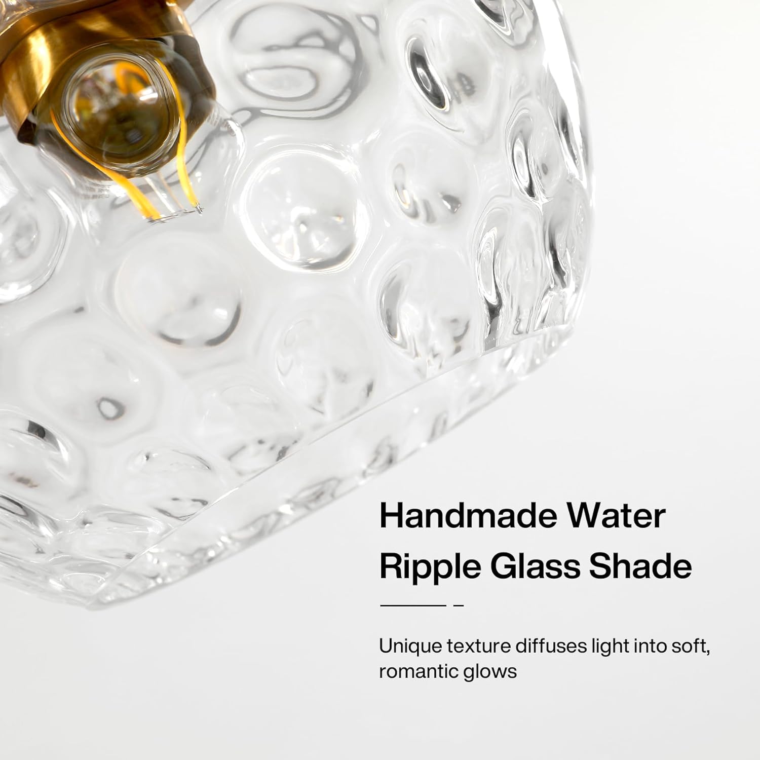 3-ramienna lampa wisząca, żyrandol do jadalni z kloszami z falowanego szkła, regulowana wysokość (żarówki nie w zestawie)