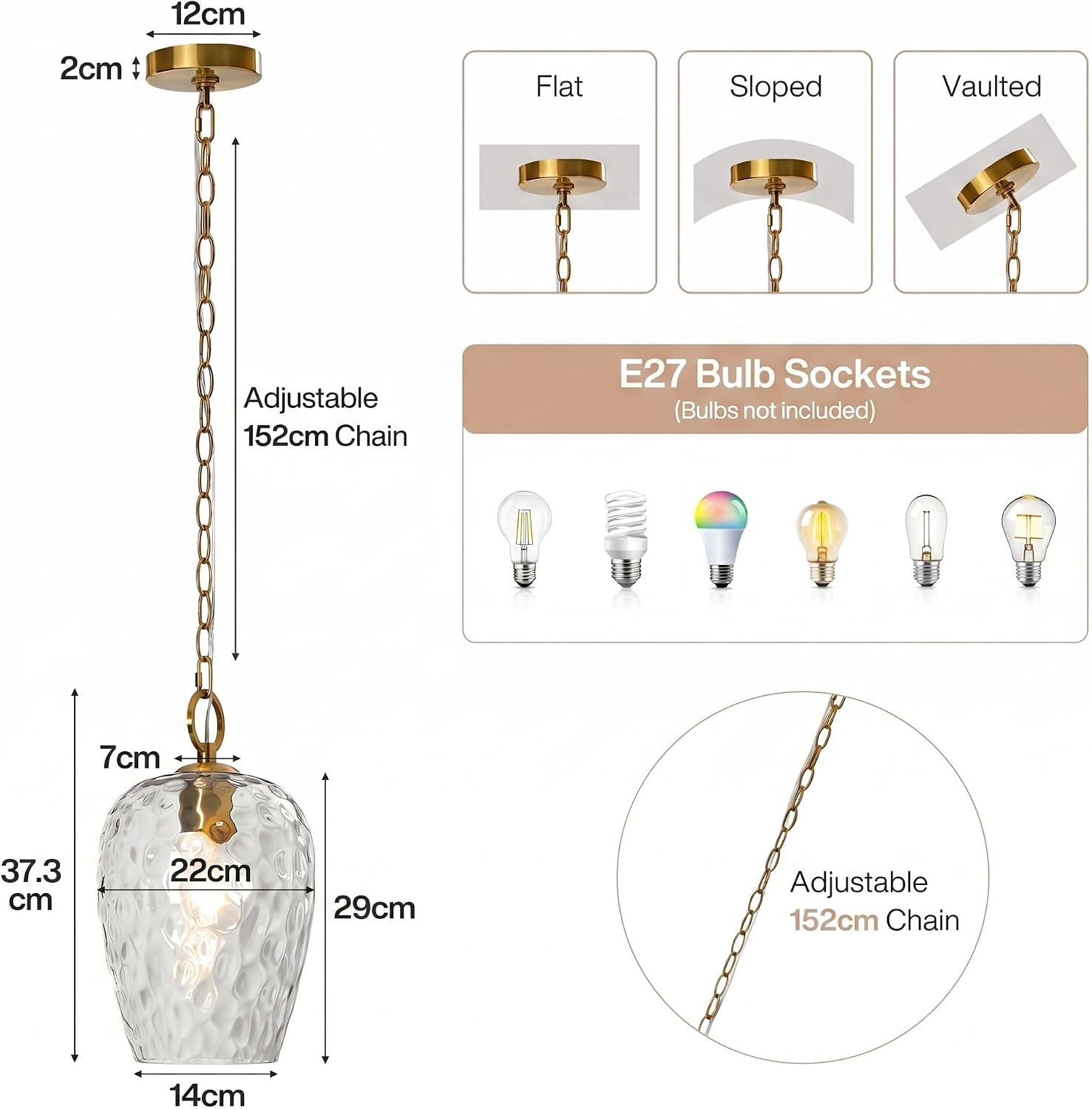 Wisząca lampa sufitowa, regulowana wysokość – 152 cm średnicy, 22 cm wysokości