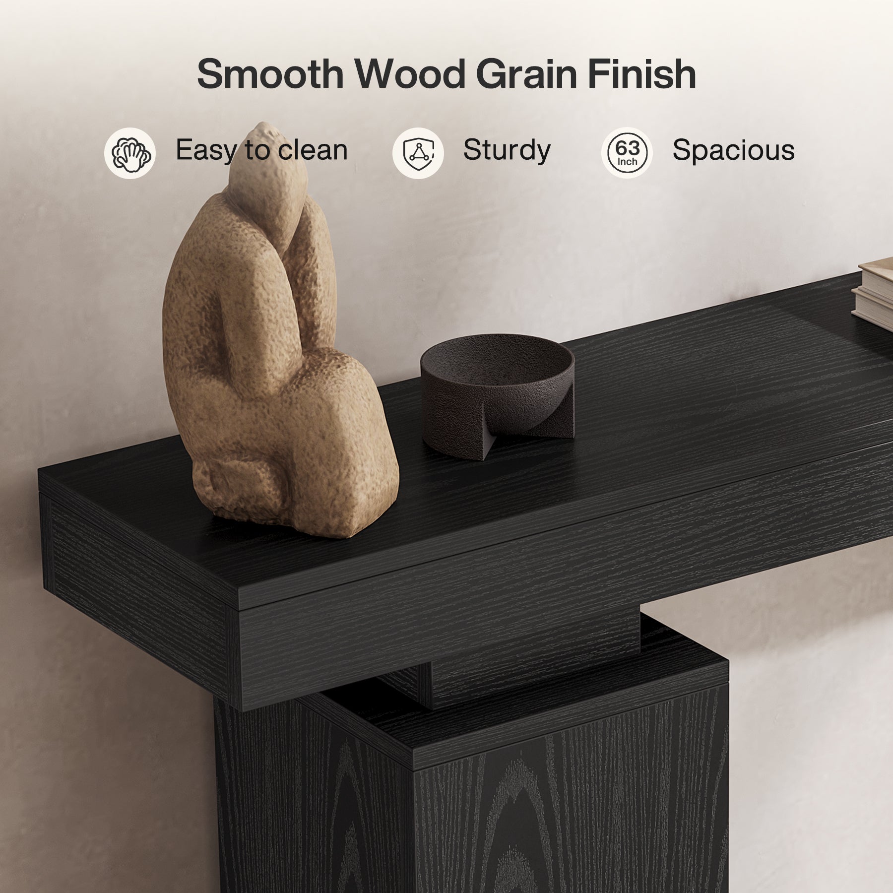 Stolik konsolowy 160 cm w stylu farmhouse – stolik za sofę do przedpokoju i salonu