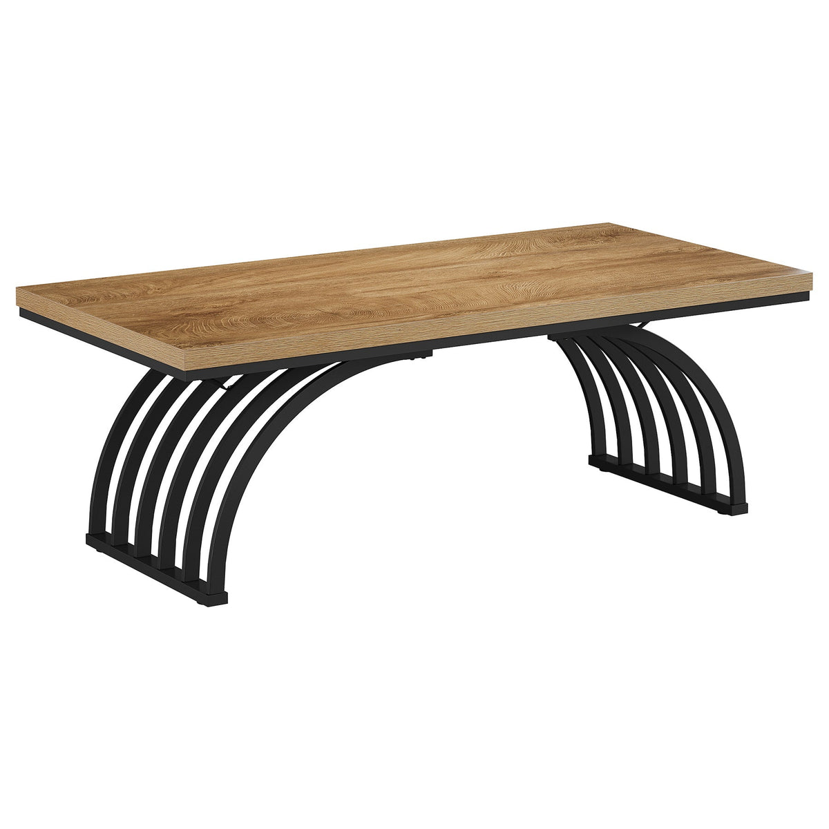 Prostokątny stolik kawowy 120 cm – stolik centralny z metalowymi nogami ramy