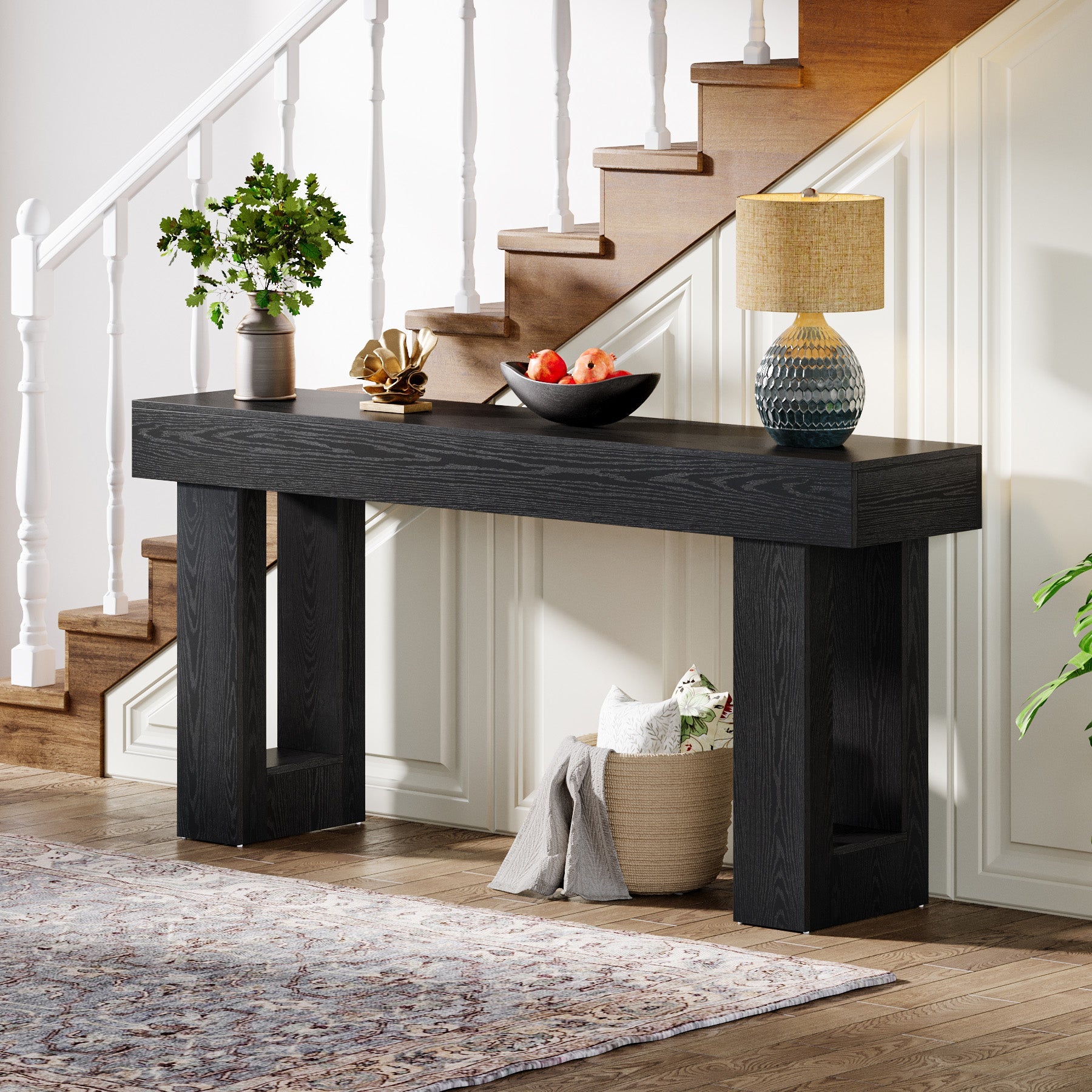 Stolik konsolowy 160 cm w stylu farmhouse – stolik za sofę do przedpokoju i salonu