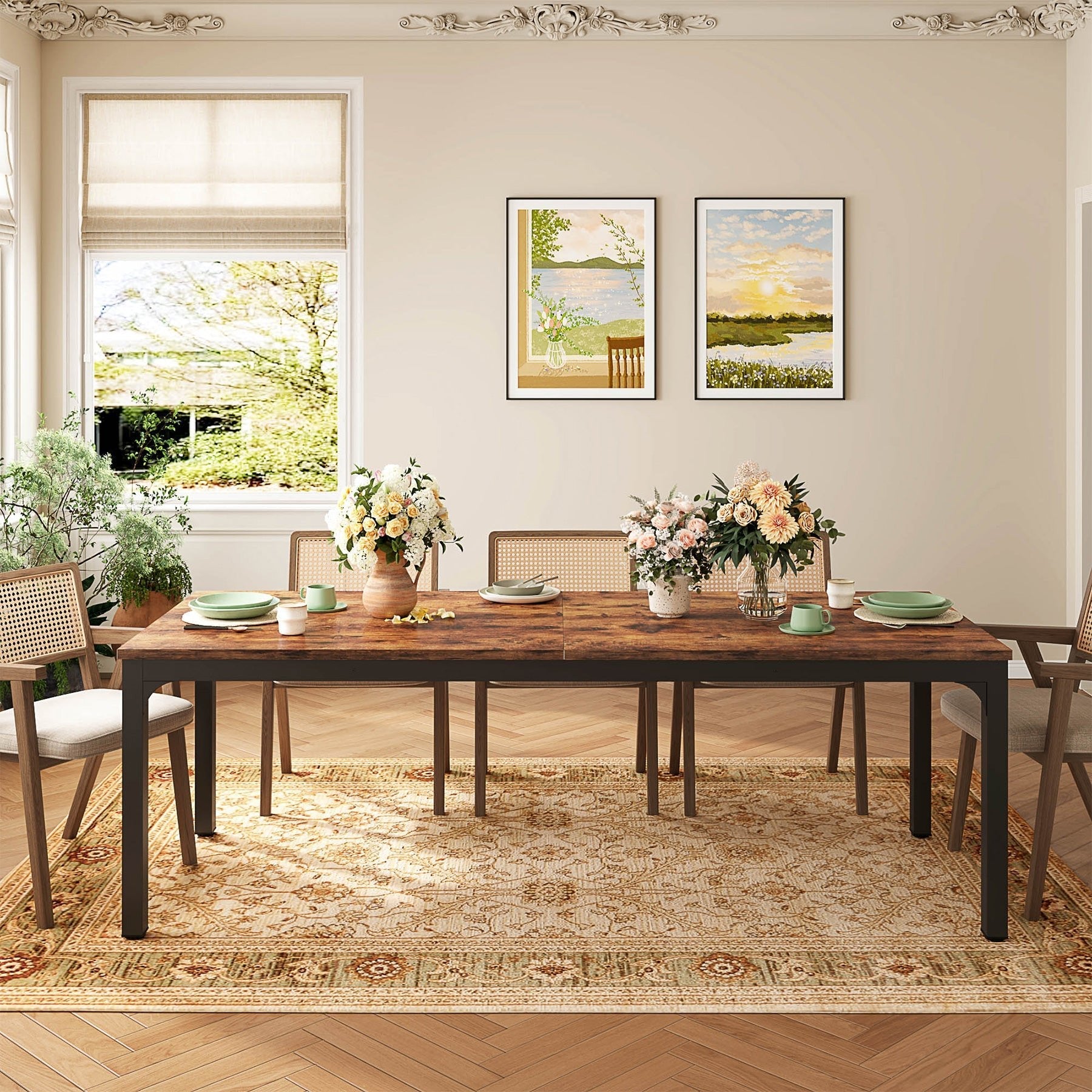 Prostokątny stół jadalny 200 x 70 x 75 cm – dla 6–8 osób, idealny do kuchni i jadalni