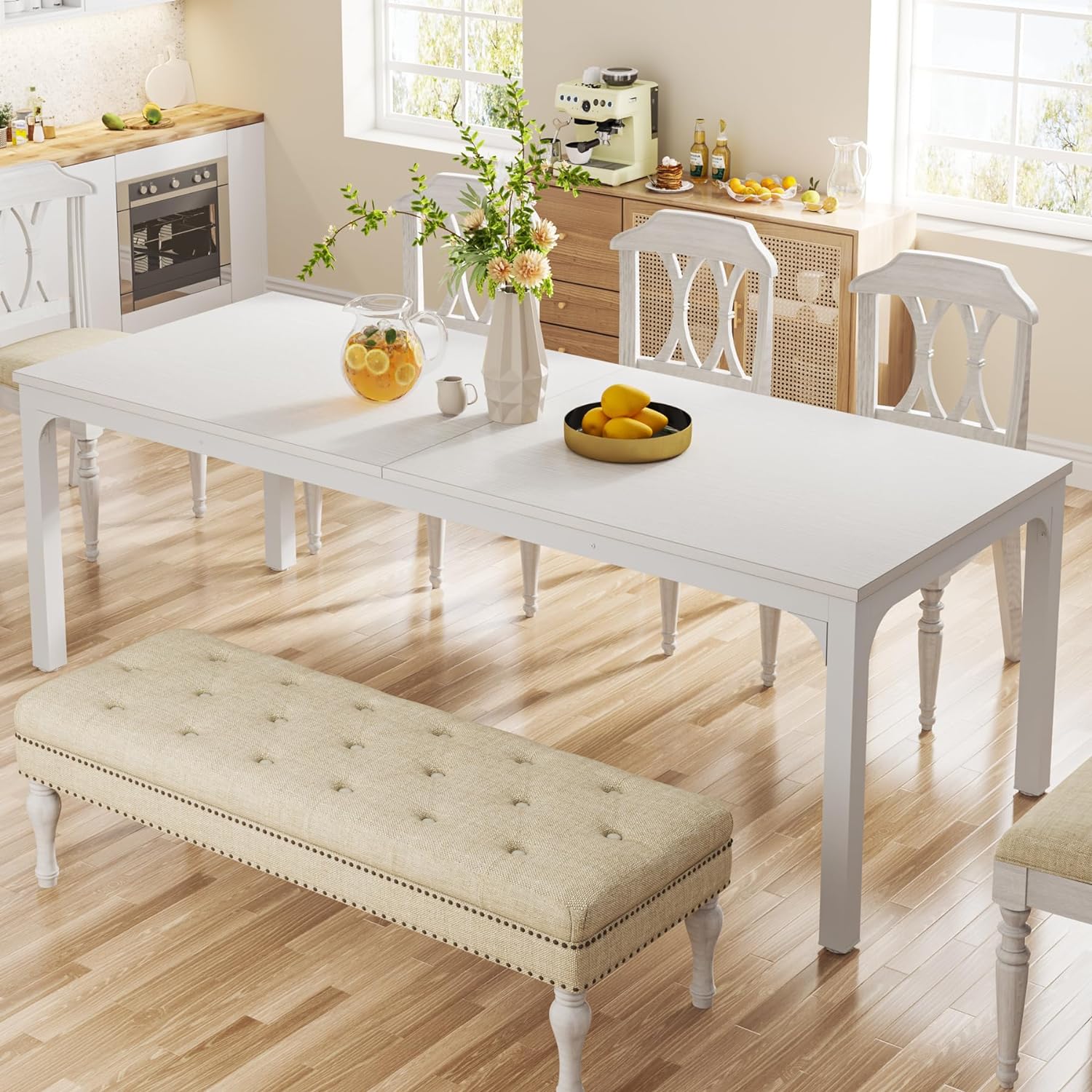 Prostokątny stół jadalny 200 x 70 x 75 cm – dla 6–8 osób, idealny do kuchni i jadalni