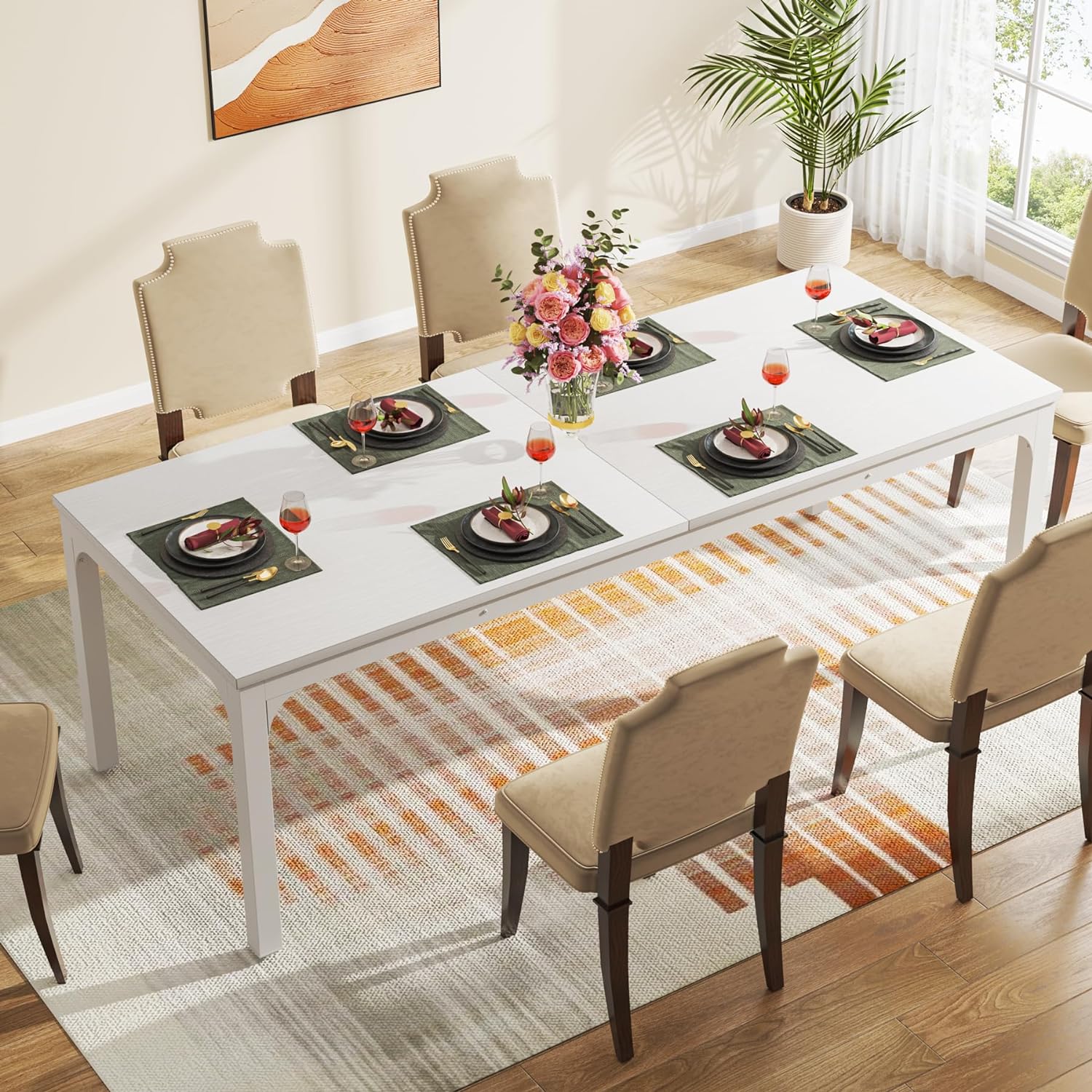 Prostokątny stół jadalny 200 x 70 x 75 cm – dla 6–8 osób, idealny do kuchni i jadalni