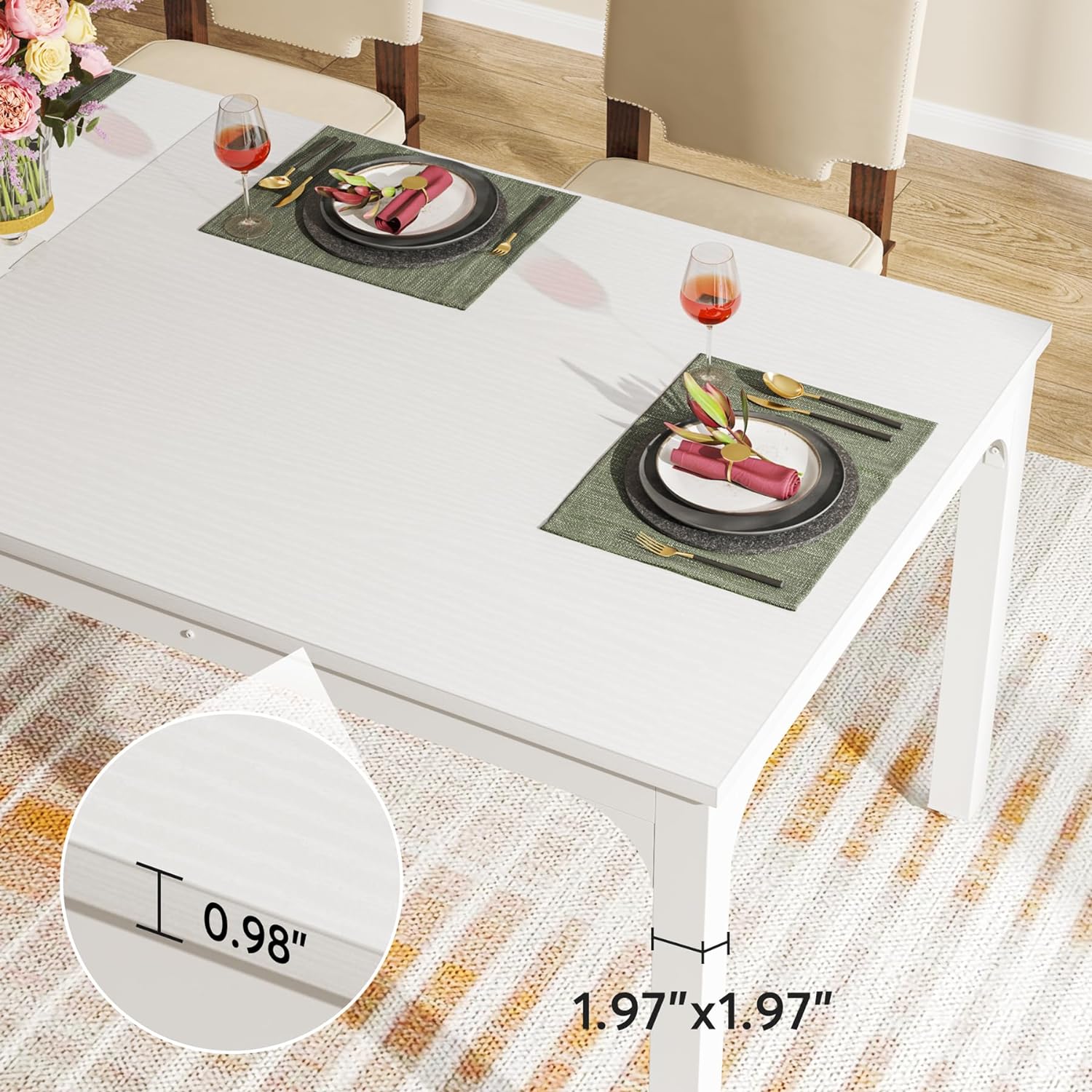Prostokątny stół jadalny 200 x 70 x 75 cm – dla 6–8 osób, idealny do kuchni i jadalni