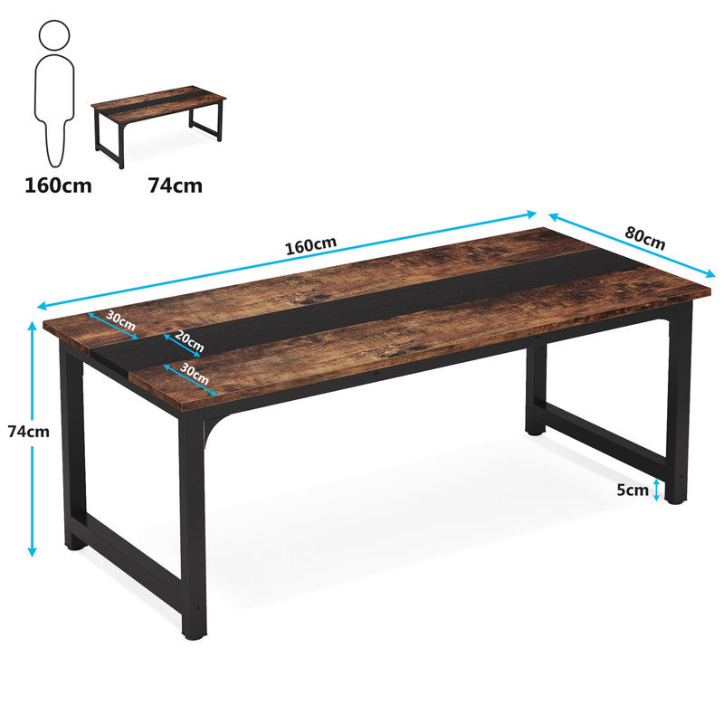 Proste biurko komputerowe 160 x 80 cm – biurko do nauki do domowego biura