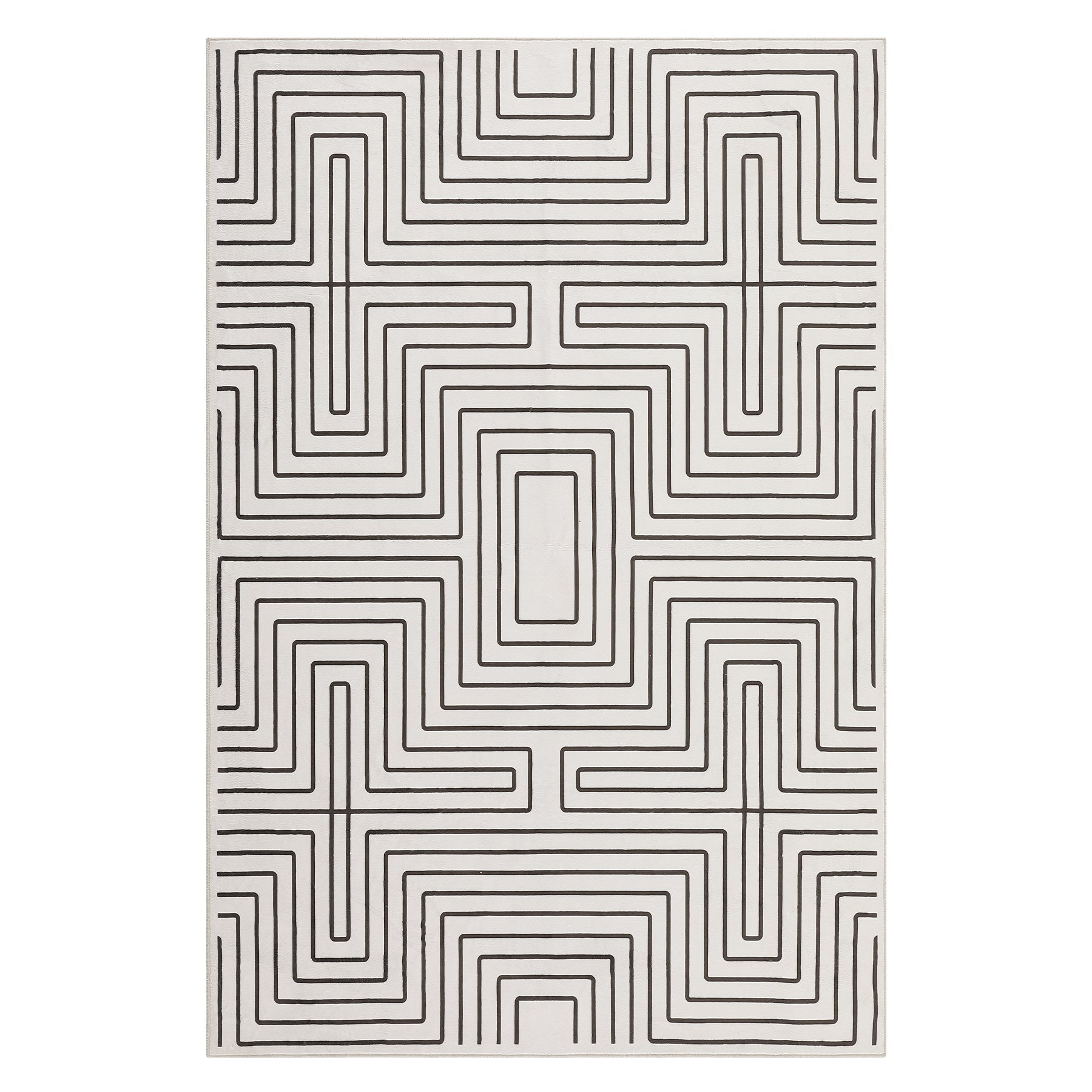 Dywan geometryczny z krótkim włosiem, 160x230 / 200x300 cm, antypoślizgowy, zmywalny w 30°C – idealny do salonu i sypialni, OEKO-TEX