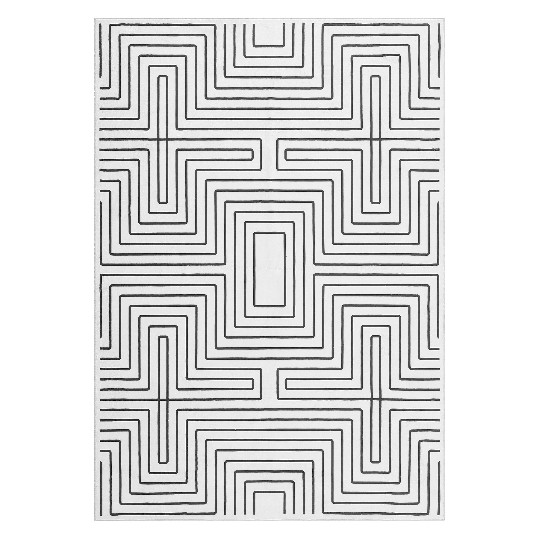 Dywan geometryczny z krótkim włosiem, 160x230 / 200x300 cm, antypoślizgowy, zmywalny w 30°C – idealny do salonu i sypialni, OEKO-TEX