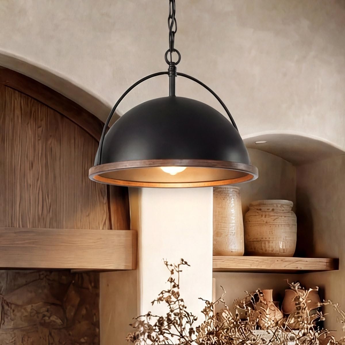 Tribesigns Lampada a Sospensione, Vintage Lampadario Plafoniera E26 in Metallo