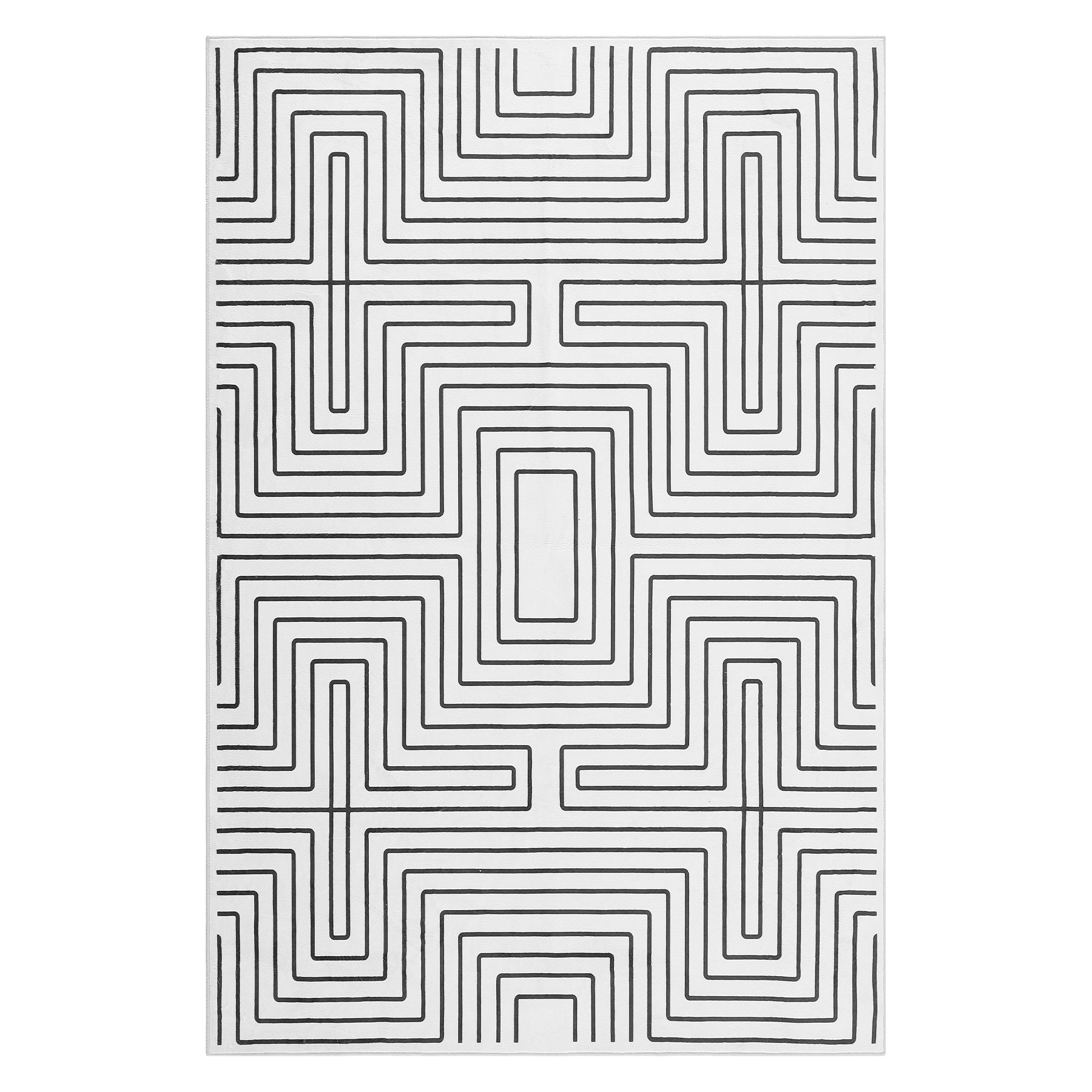 Dywan geometryczny z krótkim włosiem, 160x230 / 200x300 cm, antypoślizgowy, zmywalny w 30°C – idealny do salonu i sypialni, OEKO-TEX